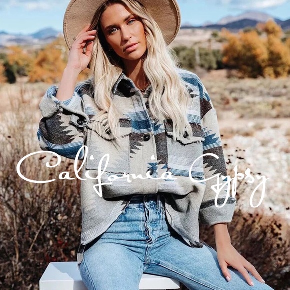 UNBRANDED BOUTIQUE Jackets & Blazers - Aztec Western Distressed Jacket